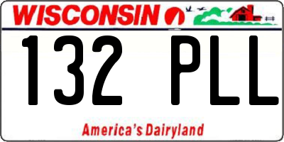 WI license plate 132PLL