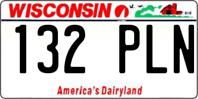 WI license plate 132PLN
