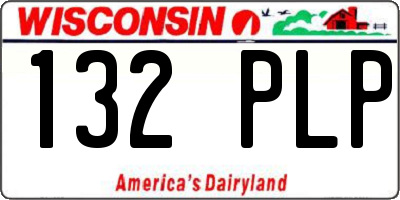 WI license plate 132PLP