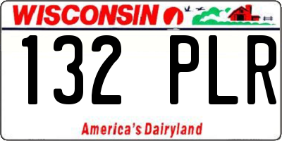 WI license plate 132PLR