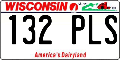 WI license plate 132PLS