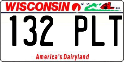 WI license plate 132PLT
