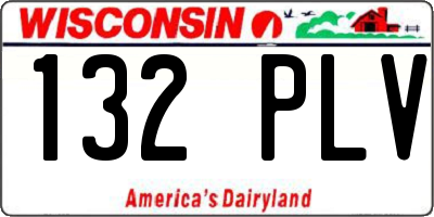 WI license plate 132PLV