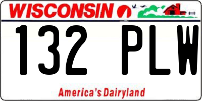 WI license plate 132PLW