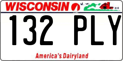 WI license plate 132PLY