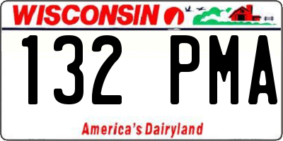 WI license plate 132PMA