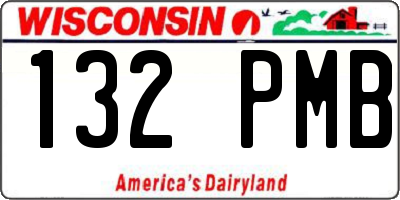 WI license plate 132PMB