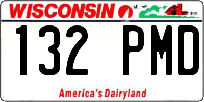 WI license plate 132PMD