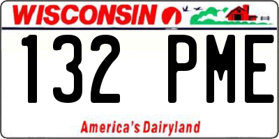 WI license plate 132PME