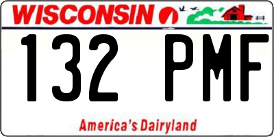 WI license plate 132PMF