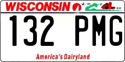 WI license plate 132PMG