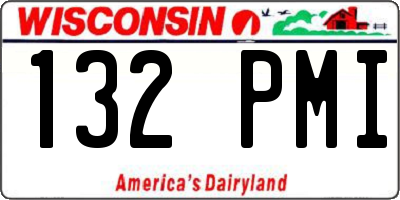 WI license plate 132PMI
