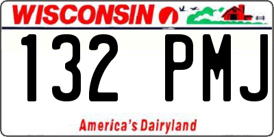 WI license plate 132PMJ