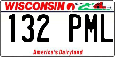 WI license plate 132PML
