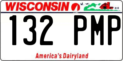 WI license plate 132PMP