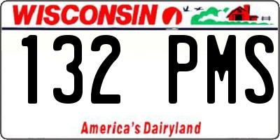 WI license plate 132PMS