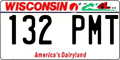 WI license plate 132PMT
