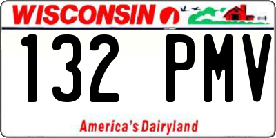 WI license plate 132PMV