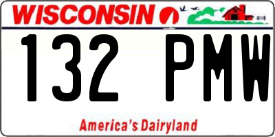 WI license plate 132PMW