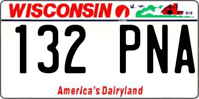 WI license plate 132PNA