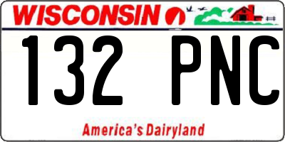 WI license plate 132PNC