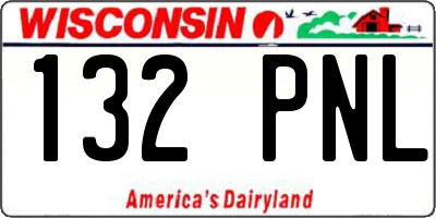 WI license plate 132PNL