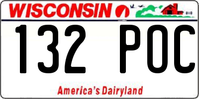 WI license plate 132POC