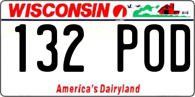 WI license plate 132POD