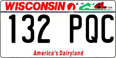 WI license plate 132PQC