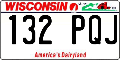 WI license plate 132PQJ