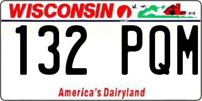 WI license plate 132PQM