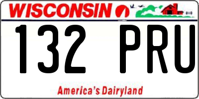 WI license plate 132PRU