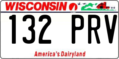WI license plate 132PRV