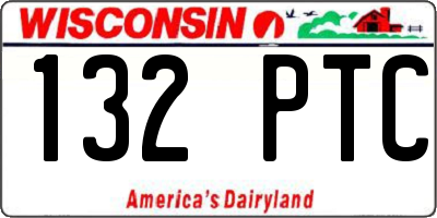 WI license plate 132PTC