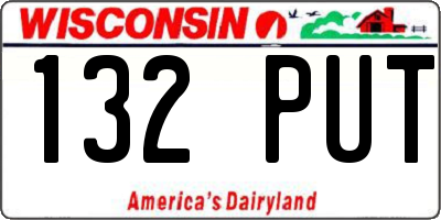 WI license plate 132PUT