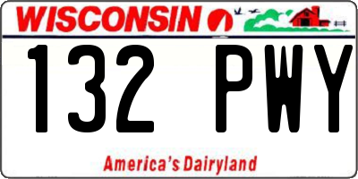 WI license plate 132PWY