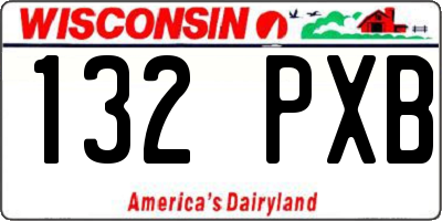 WI license plate 132PXB