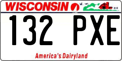 WI license plate 132PXE