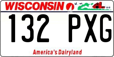 WI license plate 132PXG
