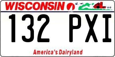 WI license plate 132PXI