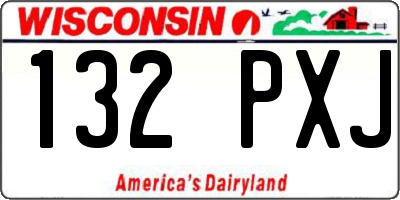 WI license plate 132PXJ