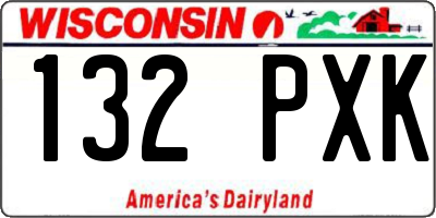 WI license plate 132PXK