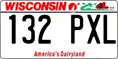 WI license plate 132PXL