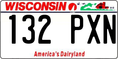 WI license plate 132PXN