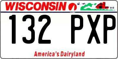 WI license plate 132PXP