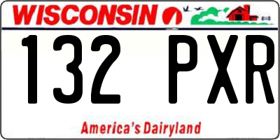 WI license plate 132PXR