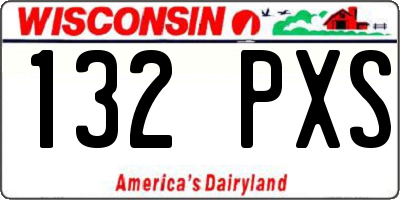 WI license plate 132PXS
