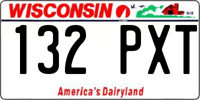 WI license plate 132PXT