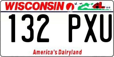 WI license plate 132PXU
