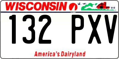 WI license plate 132PXV
